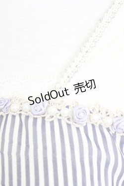 画像4: axes femme / 巻きバラ付きストライプ柄プルオーバー M 紺 T-24-06-13-005-AX-TO-SZ-ZT275