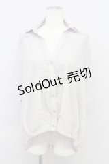 axes femme /BACHレースストライプシャツ M ライトグレー T-24-06-13-015-AX-BL-SZ-ZT300