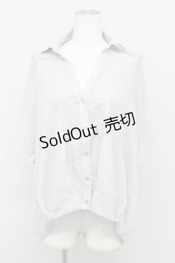 画像1: axes femme /BACHレースストライプシャツ M ライトグレー T-24-06-13-015-AX-BL-SZ-ZT300