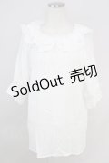 axes femme / レース襟ブラウスプル F 白 T-24-06-16-006-AX-BL-SZ-ZI
