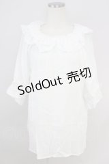 axes femme / レース襟ブラウスプル F 白 T-24-06-16-006-AX-BL-SZ-ZI
