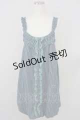 axes femme / ストライプバルーンキャミワンピース M 紺 T-24-06-17-021-AX-OP-SZ-ZT095
