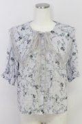 axes femme /ビッグ襟リボン付ブラウス M ラベンダー T-24-06-24-003-AX-BL-SZ-ZT385