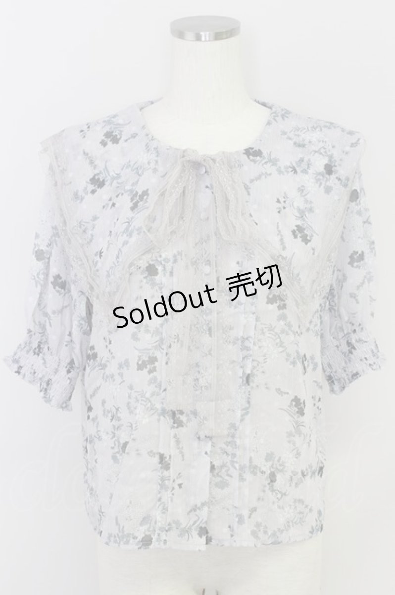 画像1: axes femme /ビッグ襟リボン付ブラウス M ラベンダー T-24-06-24-003-AX-BL-SZ-ZT385 (1)