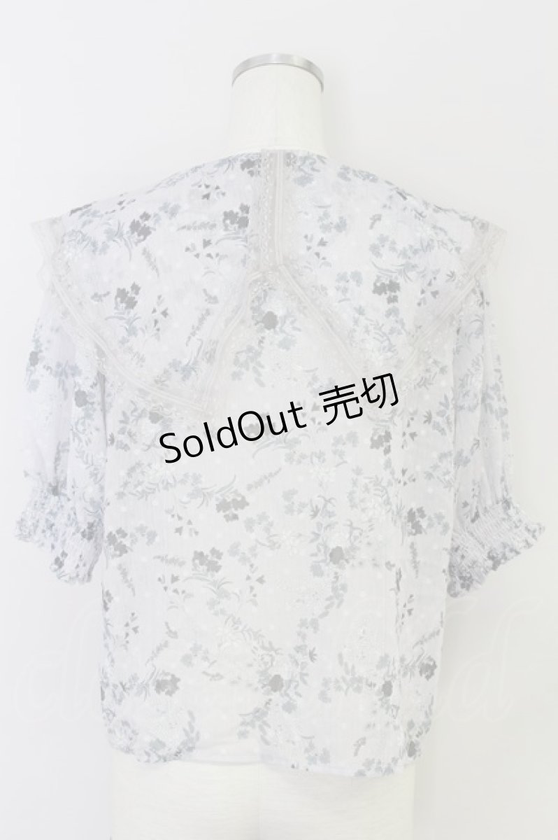 画像2: axes femme /ビッグ襟リボン付ブラウス M ラベンダー T-24-06-24-003-AX-BL-SZ-ZT385 (2)