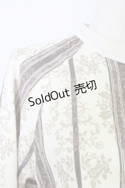 画像3: axes femme / オーナメントストライプ柄ブラウス  生成り T-24-06-30-012-AX-BL-HD-ZT125