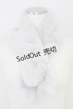 画像1: Fi.n.t / G リボンファーマフラー グレー T-24-07-04-030-CA-ZA-AS-ZT386