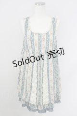 axes femme / ストライプ花柄チュニック M グリーン T-24-07-11-022-AX-OP-SZ-ZT311