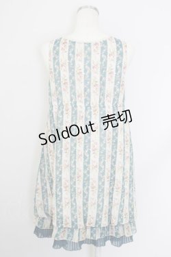 画像2: axes femme / ストライプ花柄チュニック M グリーン T-24-07-11-022-AX-OP-SZ-ZT311