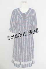 axes femme / ブーケリボン柄セーラーワンピース M 紺 T-24-07-11-026-AX-OP-SZ-ZT311