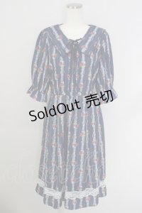 axes femme / ブーケリボン柄セーラーワンピース M 紺 T-24-07-11-026-AX-OP-SZ-ZT311