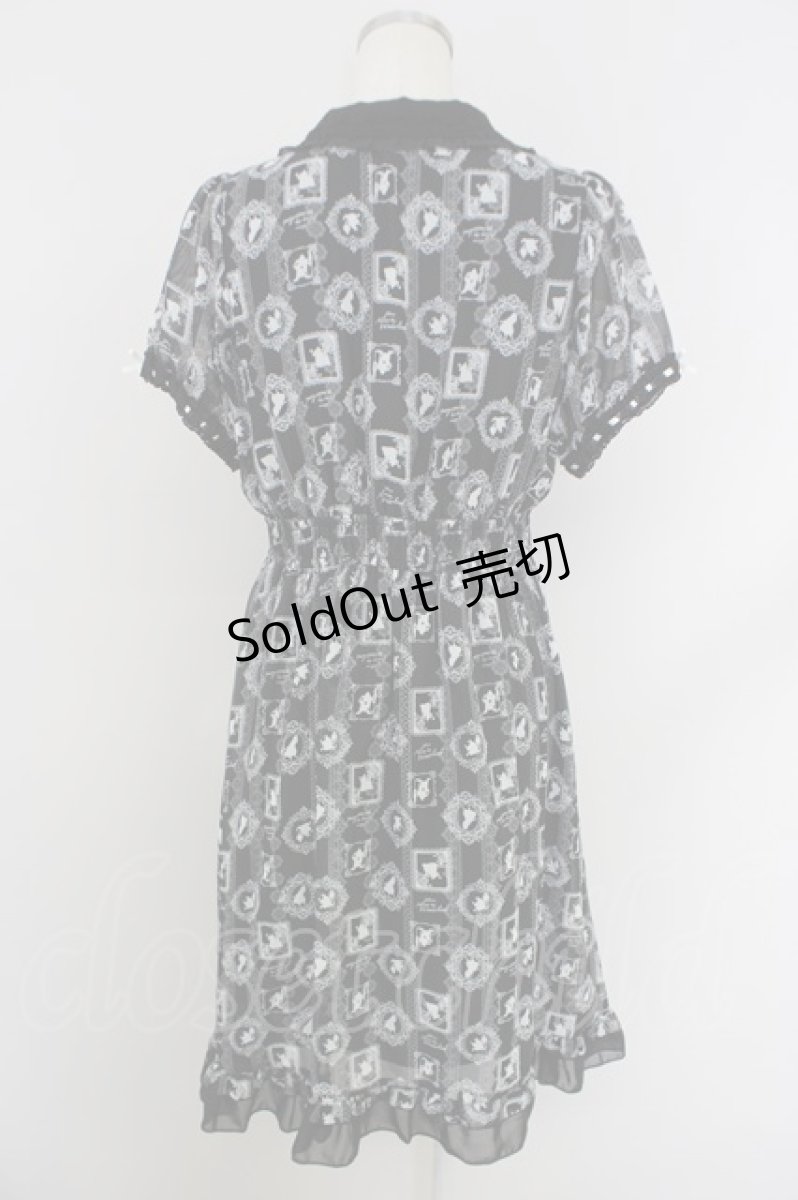 画像2: axes femme / Disney/シルエット柄ワンピース M 黒 T-24-07-11-027-AX-OP-SZ-ZH (2)