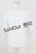 axes femme POETIQUE / 花刺繍ブラウス M オフ T-24-07-11-002-AX-BL-SZ-ZT333