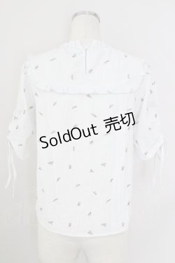 画像2: axes femme POETIQUE / 花刺繍ブラウス M オフ T-24-07-11-002-AX-BL-SZ-ZT333