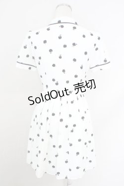 画像2: MILK / Littleアップルドレス  ホワイト×ブラック T-24-07-11-017-ML-OP-SZ-ZT320