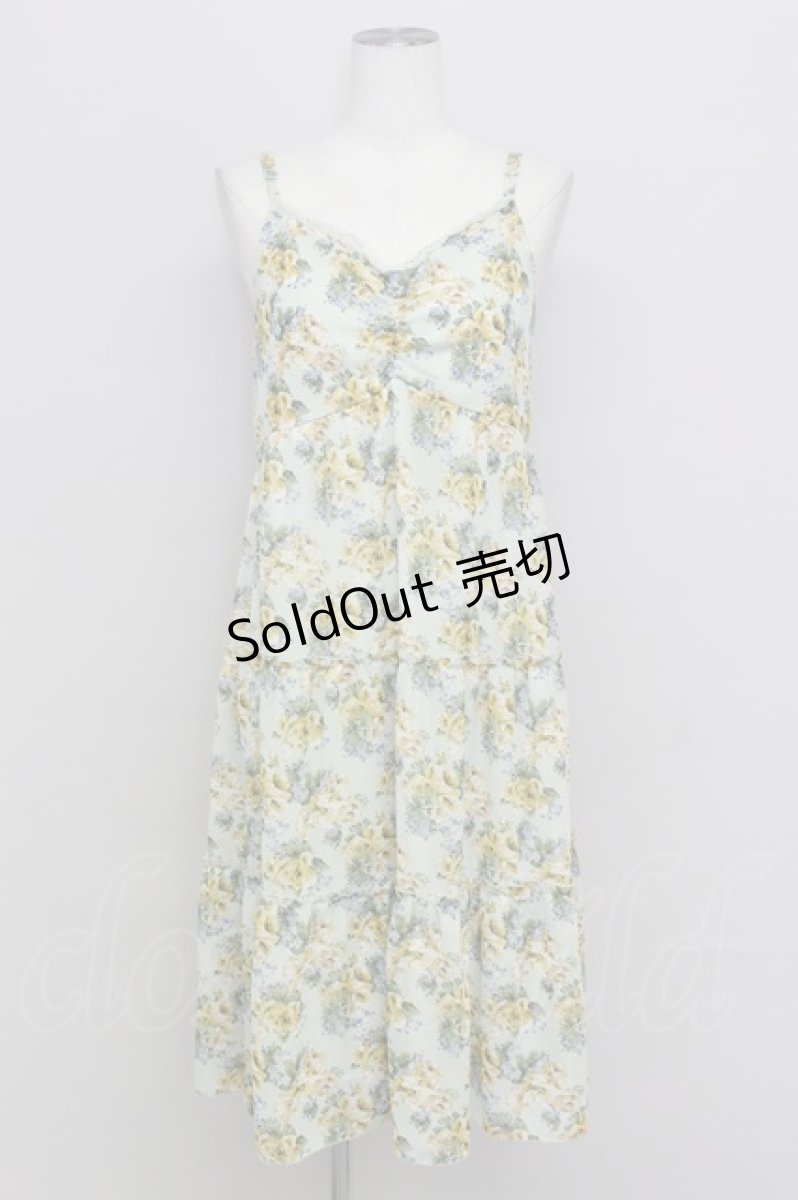 画像1: axes femme / 花柄ワンピース M グリーン T-24-07-12-029-AX-OP-SZ-ZT370 (1)