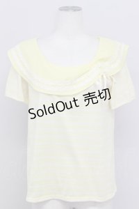 axes femme / マリン風ボーダープルオーバー M イエロー T-24-07-12-007-AX-TO-SZ-ZT247