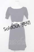 Fi.n.t / 半袖リボンニットワンピース F ネイビー T-24-07-22-027-CA-OP-SZ-ZT267