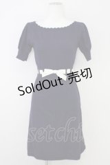 Fi.n.t / 半袖リボンニットワンピース F ネイビー T-24-07-22-027-CA-OP-SZ-ZT267