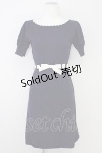 Fi.n.t / 半袖リボンニットワンピース F ネイビー T-24-07-22-027-CA-OP-SZ-ZT267
