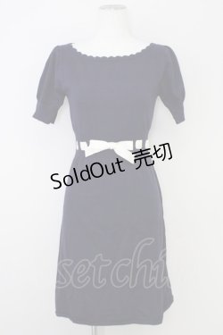 画像1: Fi.n.t / 半袖リボンニットワンピース F ネイビー T-24-07-22-027-CA-OP-SZ-ZT267