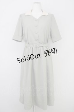 画像1: an another angelus /襟付きくるみボタンワンピース  グリーン T-24-07-22-033-CA-OP-AS-ZT267