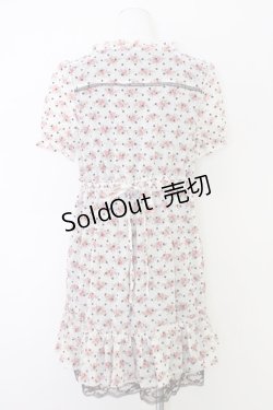 画像2: axes femme / 小花×ドットフロッキーワンピース M アカｘブラウン T-24-07-22-034-AX-OP-SZ-ZT267