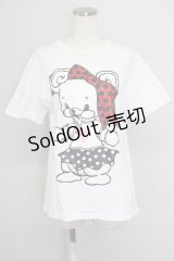 yaponskii / よだれベアTシャツ  白 T-24-08-04-005-PU-PA-SZ-ZT344