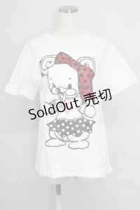 yaponskii / よだれベアTシャツ  白 T-24-08-04-005-PU-PA-SZ-ZT344