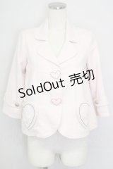 MILK / ハートボタンジャケット  ピンク T-24-08-04-007-ML-JA-AS-OS