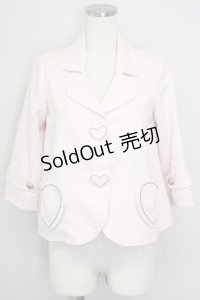 MILK / ハートボタンジャケット  ピンク T-24-08-04-007-ML-JA-AS-OS