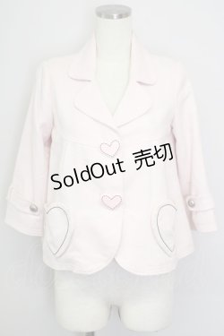 画像1: MILK / ハートボタンジャケット  ピンク T-24-08-04-007-ML-JA-AS-OS
