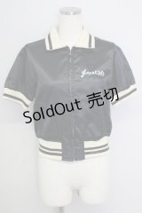 Jane Marple / アップリケ半袖ブルゾン  黒 T-24-08-04-013-JM-JA-SZ-ZT344