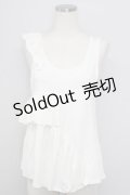 Candy Stripper / フリルタンクトップ  白 T-24-08-09-004-PU-TO-SZ-ZT316