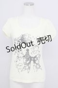 PEACE NOW / リボン&ガールプリント半袖カットソー  イエローｘ黒 T-24-08-09-007-PU-TO-SZ-ZT316