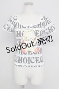 CHOICE / ベアptカットソー  白x黒 T-24-08-09-010-PU-TO-SZ-ZT316