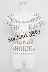 CHOICE / ベアptカットソー  白x黒 T-24-08-09-010-PU-TO-SZ-ZT316