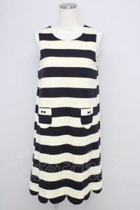 Franche Lippee / ボーダージャンパースカート  黒ｘ生成 T-24-08-09-017-LO-SK-SZ-ZY