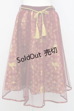 画像1: axes femme POETIQUE / Disneyアラジンスカート  ワイン T-24-08-14-023-AX-SK-AS-ZT014