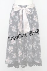 axes femme Red label / ブーケ柄フィッシュテールスカート  黒 T-24-08-14-029-PU-SK-AS-ZT229