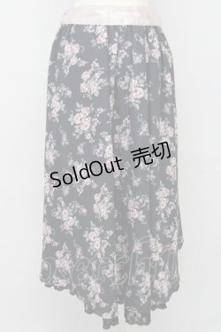 画像2: axes femme Red label / ブーケ柄フィッシュテールスカート  黒 T-24-08-14-029-PU-SK-AS-ZT229