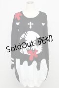 HANGRY&ANGRY / ANGRYフェイスニットワンピース  黒ｘ白 T-24-08-20-004-HN-OP-AS-ZT175