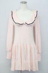 Katie / セーラー衿ニットチュニック  ピンク T-24-08-20-013-LO-TO-UT-ZT125
