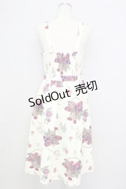 画像2: axes femme / バスケットブーケ柄ジャンスカ M クリーム T-24-08-24-039-AX-OP-SZ-ZT075