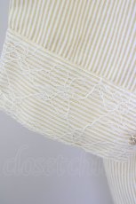 画像3: 【SALE】axes femme / レース使いストライプシャツ  イエロー T-24-09-04-003-AX-BL-AS-ZT106 (3)