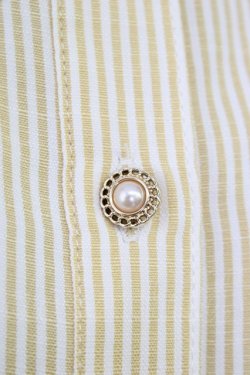 画像4: axes femme / レース使いストライプシャツ  イエロー T-24-09-04-003-AX-BL-AS-ZT106