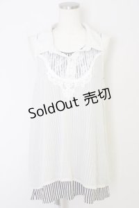 axes femme / ノースリーブブラウス  オフｘ黒ｘ白 T-24-09-04-005-AX-BL-AS-ZT106