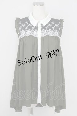 画像1: axes femme / ノースリーブブラウス  カーキ T-24-09-04-007-AX-BL-AS-ZT106