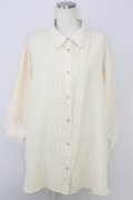 axes femme / レース使いストライプシャツ  イエロー T-24-09-04-003-AX-BL-AS-ZT106