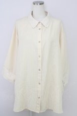 画像1: 【SALE】axes femme / レース使いストライプシャツ  イエロー T-24-09-04-003-AX-BL-AS-ZT106 (1)